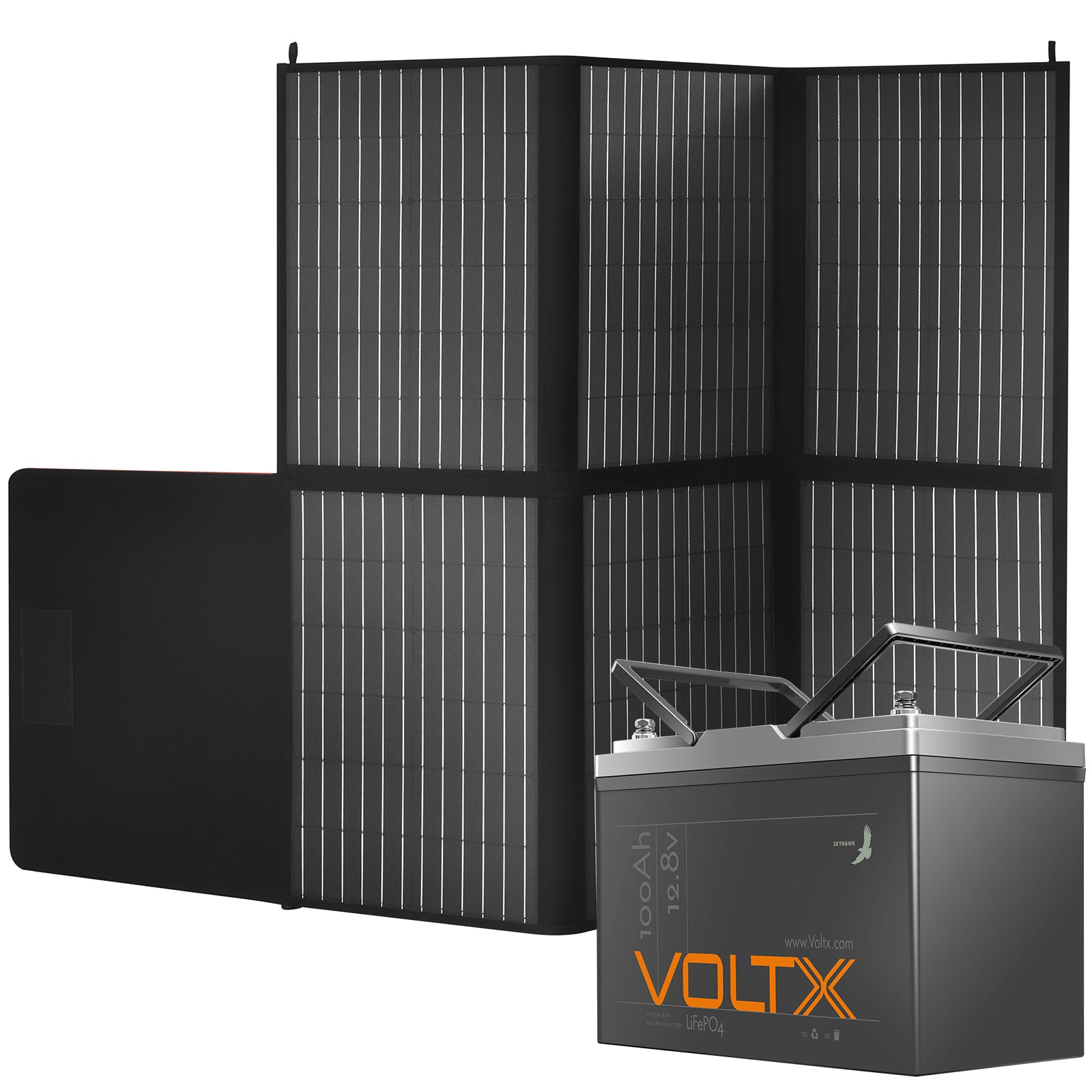 VoltX 12V 100Ah LiFePO4 Battery + VoltX 12V 200W Solar Mat Bundle